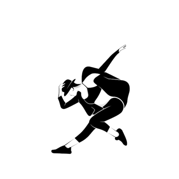 vrouw danser logo ontwerp silhouet