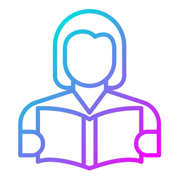Vrouw die vectorillustratiestijl leest