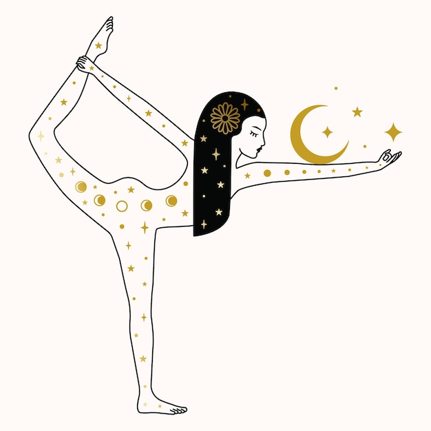 Vrouw doet yoga-illustratie in Vector