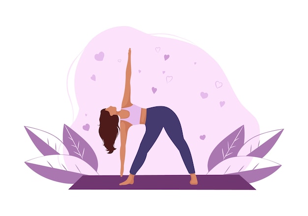 vrouw doet yoga pose, gezonde levensstijl