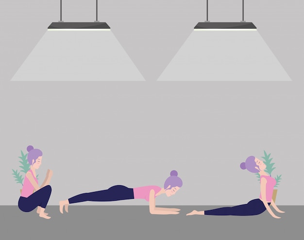 Vector vrouw en yoga