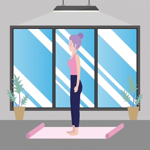 Vector vrouw en yoga