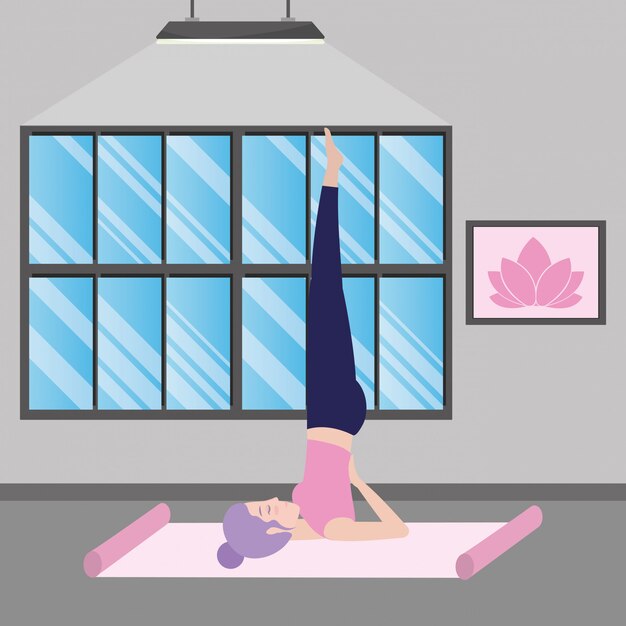 Vector vrouw en yoga