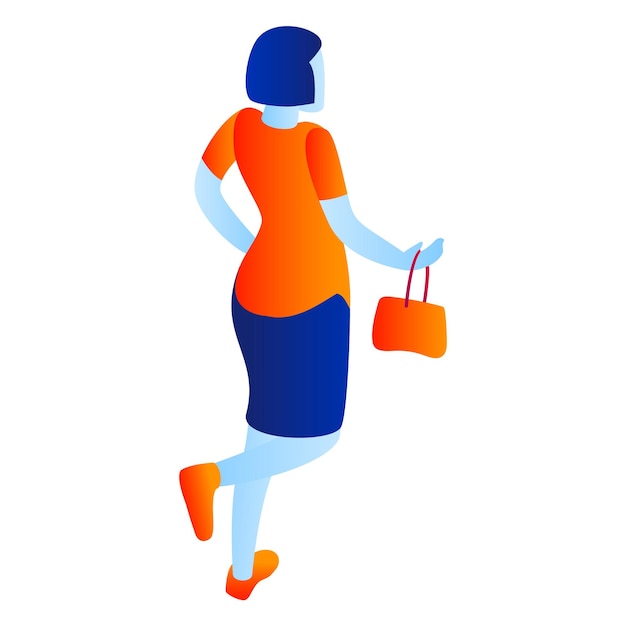 Vrouw ga naar winkel pictogram Isometrisch van vrouw ga naar winkel vector pictogram voor webdesign geïsoleerd op een witte achtergrond