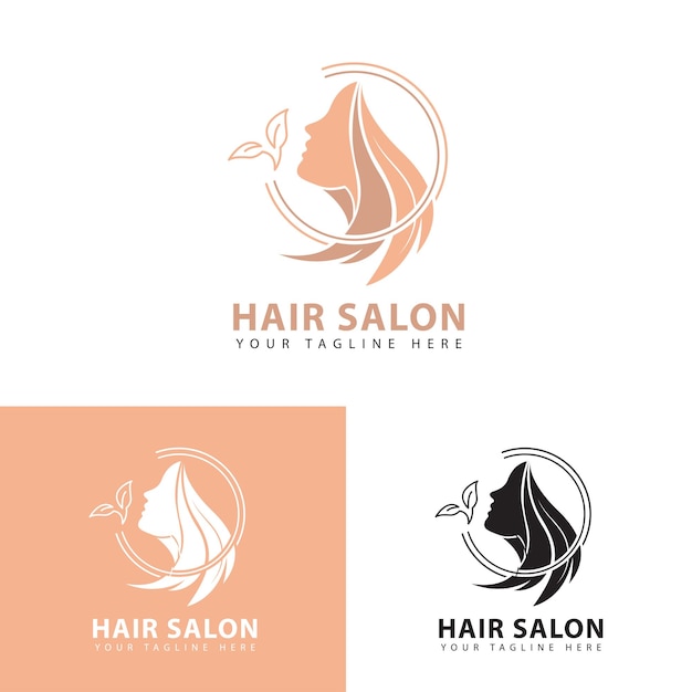 Vrouw gezicht logo salon ontwerp