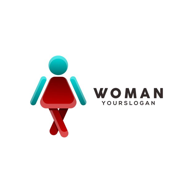 Vrouw gradiënt logo ontwerp vector