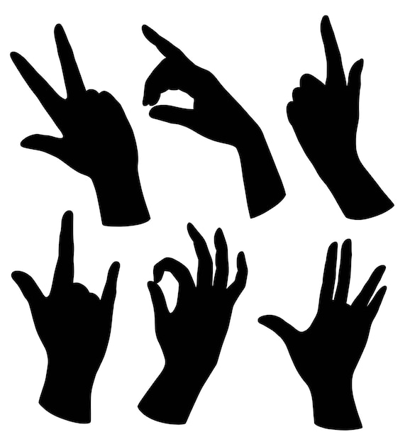 Vrouw hand teken gebaar silhouet