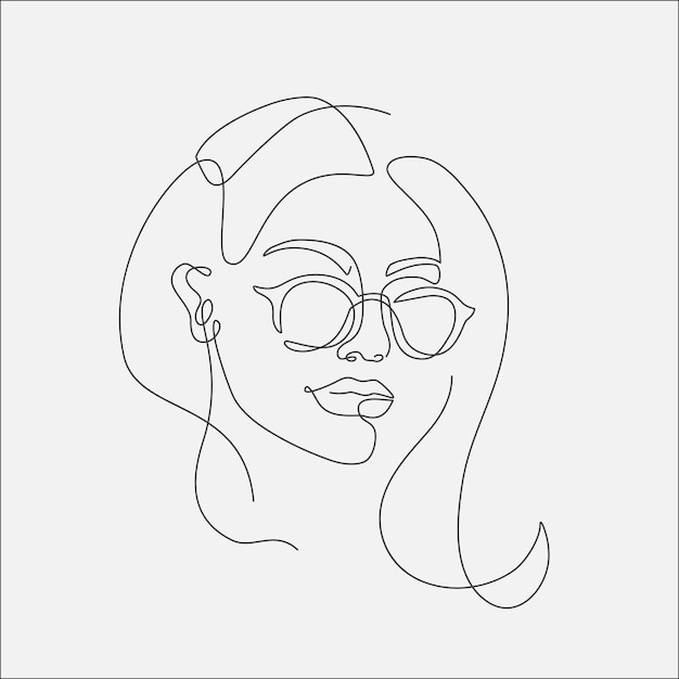 Vrouw hoofd lineart illustratie. een lijntekening.