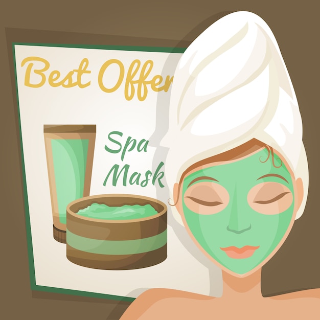 Vector vrouw in spa masker