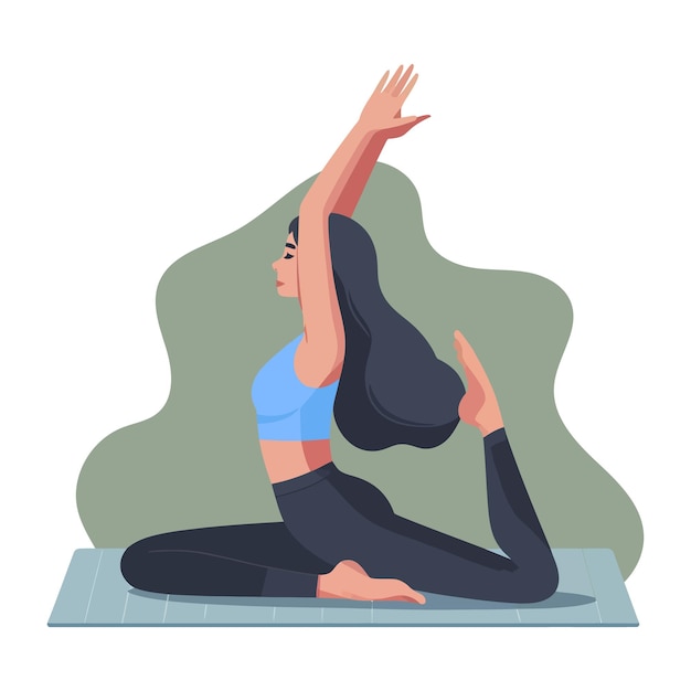 Vrouw in yoga-houding op een mat