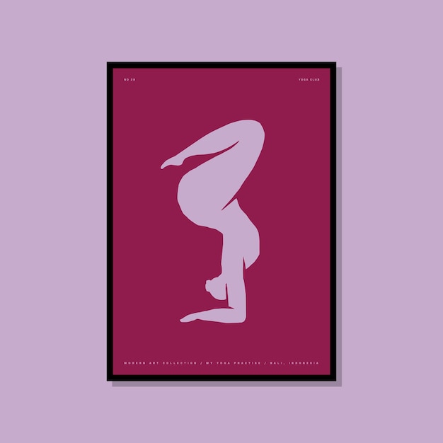 Vrouw in yoga pose poster voor kleurrijke kunstcollectie aan de muur