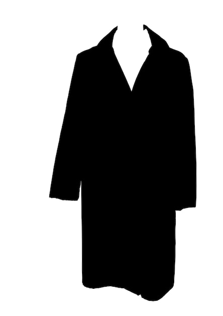 Vrouw jurk silhouet geïsoleerd op witte achtergrond Vector illustratie in vlakke stijl