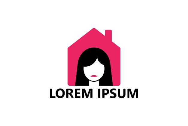 Vrouw kamer huis logo sjabloon ontwerp vector