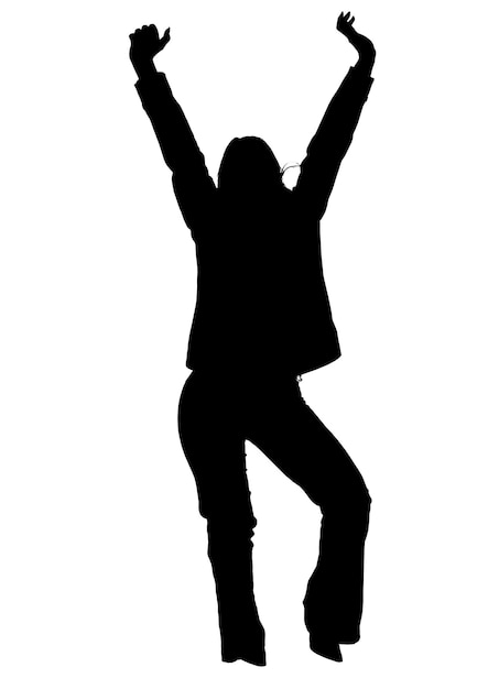 Vrouw meisje silhouet geïsoleerd op witte achtergrond vector illustratie in vlakke stijl