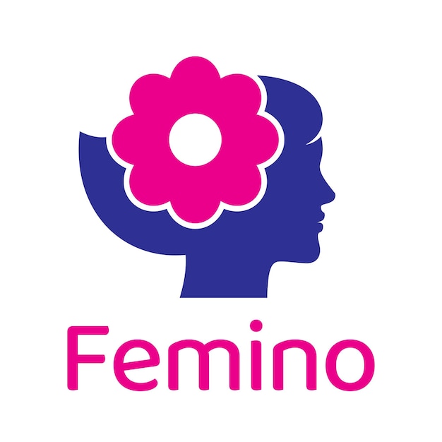 Vrouw met een roze bloem in haar haren vrouwelijk vectorlogo