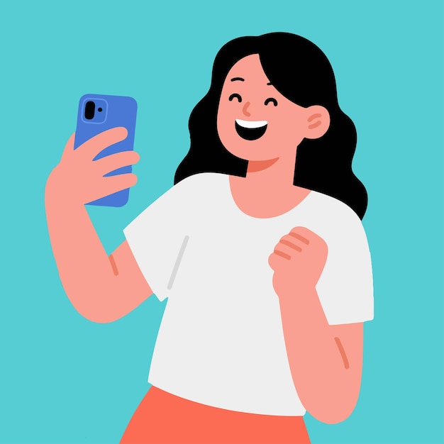 Vrouw met een smartphone