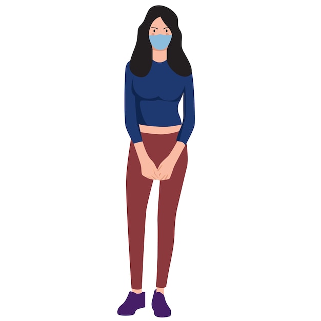 vrouw met masker vectorillustratie