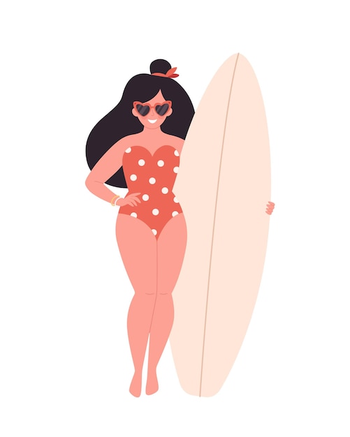 Vrouw met surfplank Zomeractiviteit zomer surfen Hallo zomer Zomervakantie