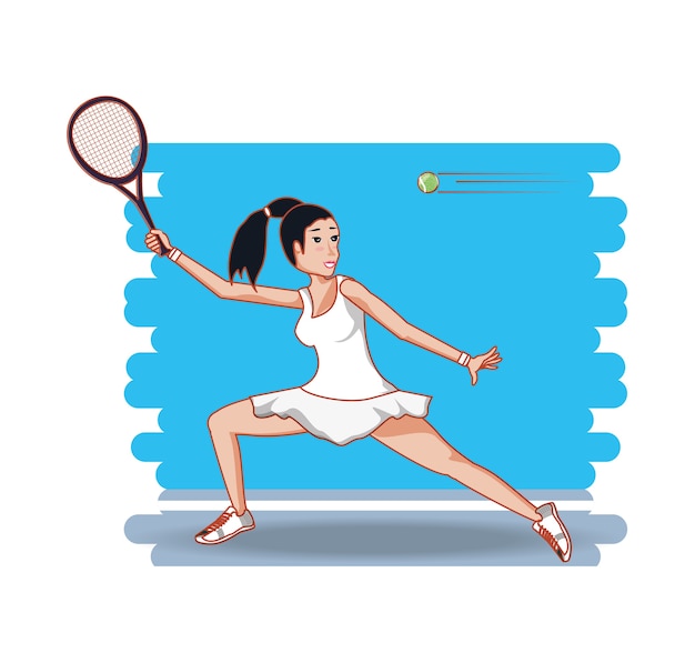 Vector vrouw met tenniskarakter