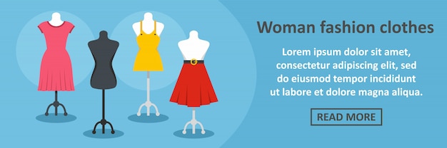 Vrouw mode kleding banner horizontale concept