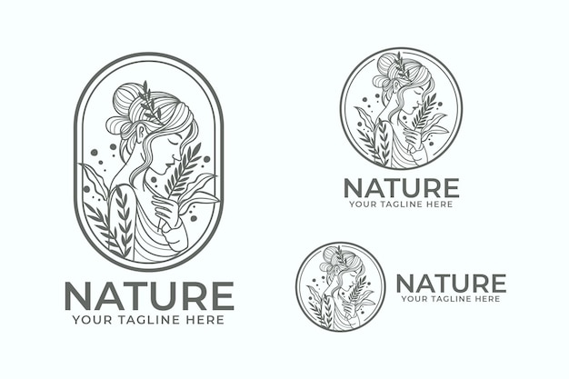 Vrouw natuur logo sjabloon