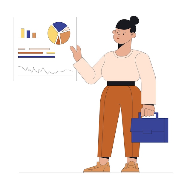Vrouw presenteert financieel verslag