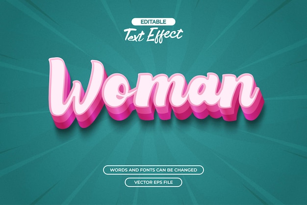 Vrouw roze tekst effect