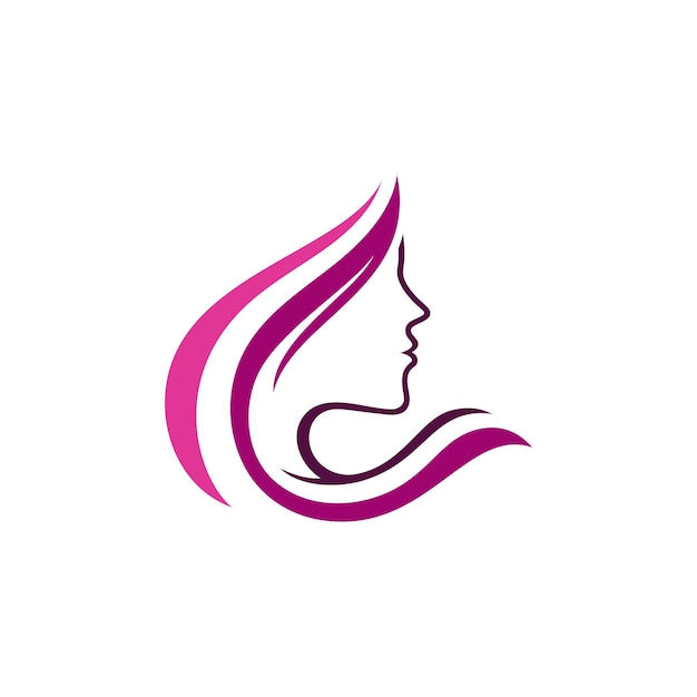 Vrouw silhouet logo hoofd gezicht logo vector ontwerp