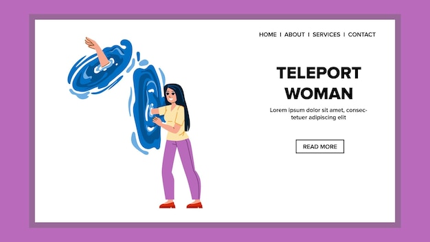 Vrouw teleporteren vector