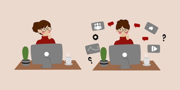 Vrouw werkt vanuit huis op haar laptop