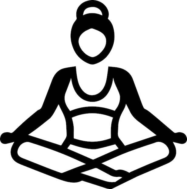 Vrouw Yoga Pose vector silhouet 3