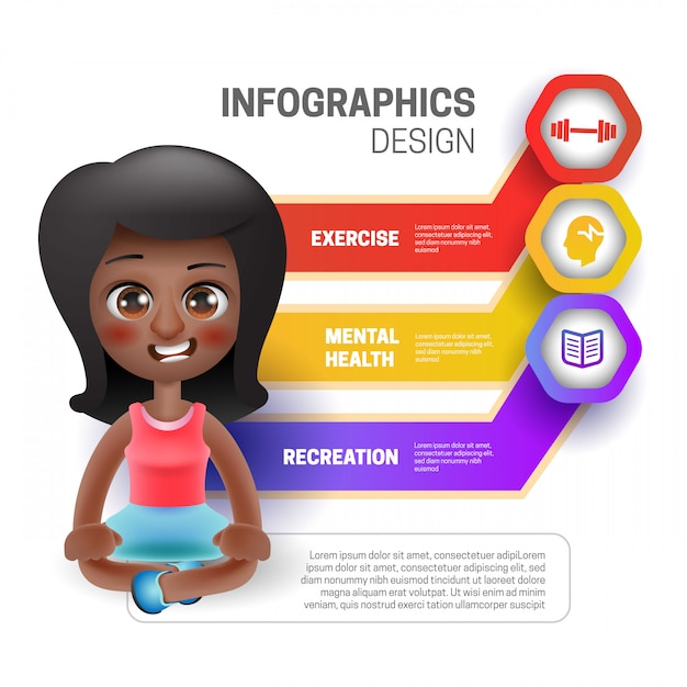 Vrouw zitten met infographic