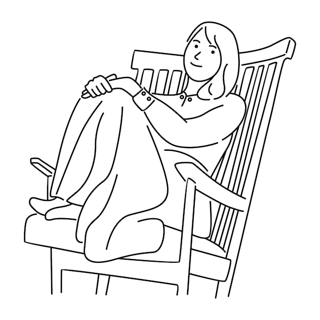 Vrouw zittend op een stoel