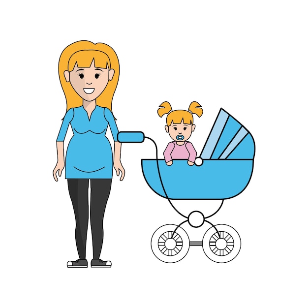 vrouw zwanger en haar baby-pictogram