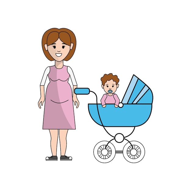 Vrouw zwanger en haar baby-pictogram