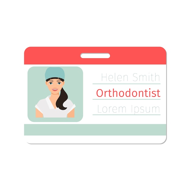 Vrouwelijk orthodontist medisch specialistenbadge