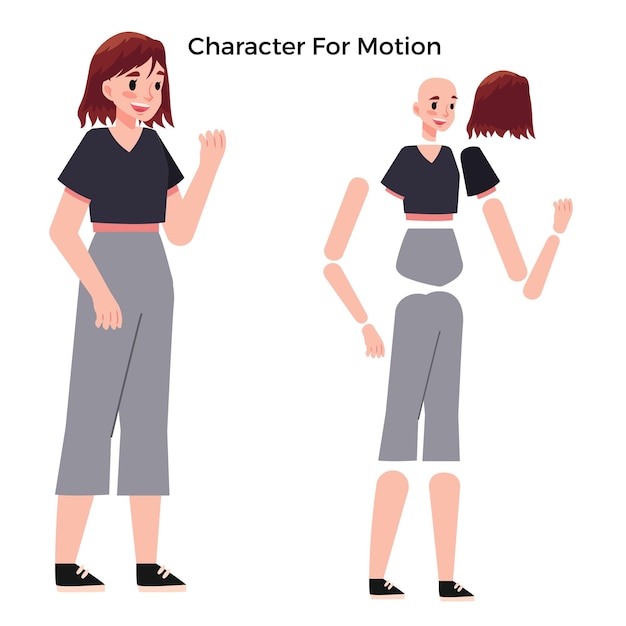 Vrouwelijk stripfiguur voor motion design