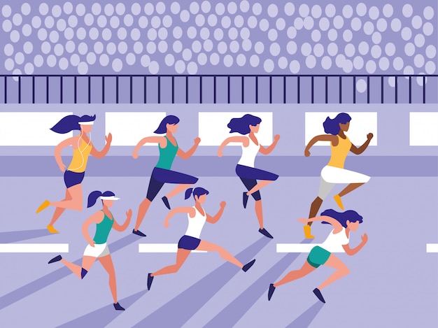 Vrouwelijke atletiek race avatar karakter