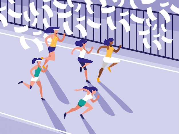 Vrouwelijke atletiek race avatar karakter