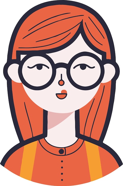 Vector vrouwelijke avatar vrouw gezicht gekleurd pictogram vector illustratie