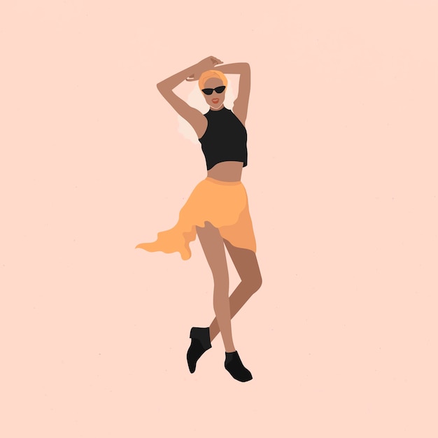 Vector vrouwelijke fashionista op naakt banner vector