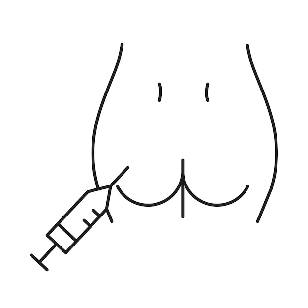 Vrouwelijke figuur Overzicht van een jong meisje Gestileerd slank lichaam Lineaire kunst Zwart-wit vectorillustratie en pictogram Contour van een slank figuur Plastische chirurgie