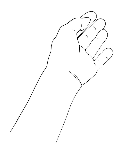 Vrouwelijke hand doodle lijn cartoon