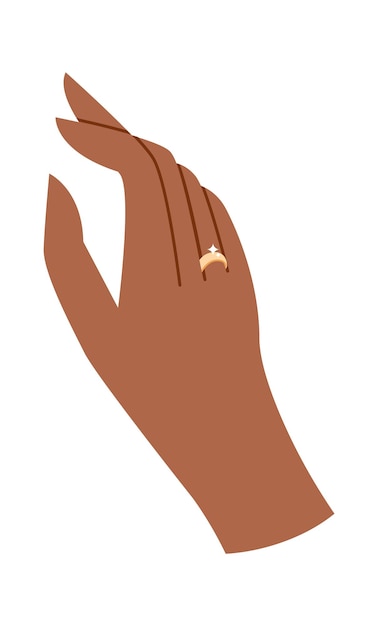 Vector vrouwelijke hand met ring vectorillustratie