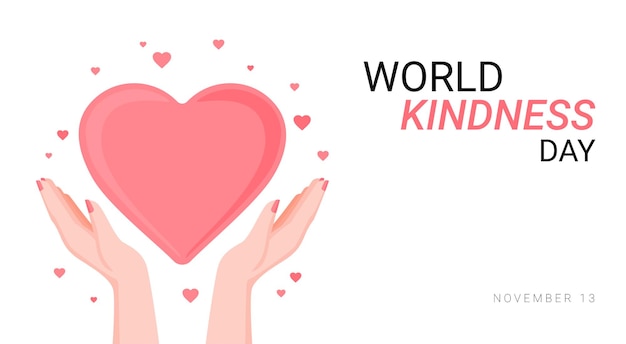 Vrouwelijke handen en hart Wereld Vriendelijkheid Dag Vectorillustratie voor wenskaarten posters