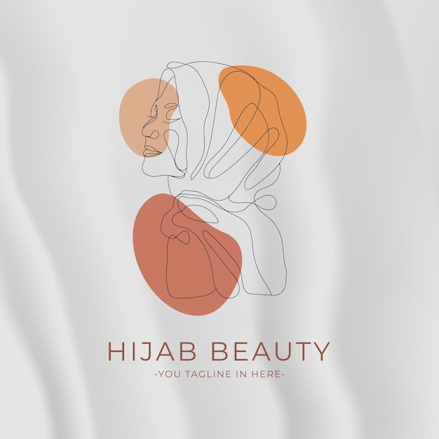 vrouwelijke hijab lijn kunst logo schoonheid