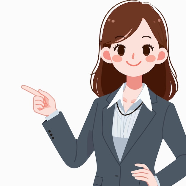 Vrouwelijke kantoormedewerker wijst