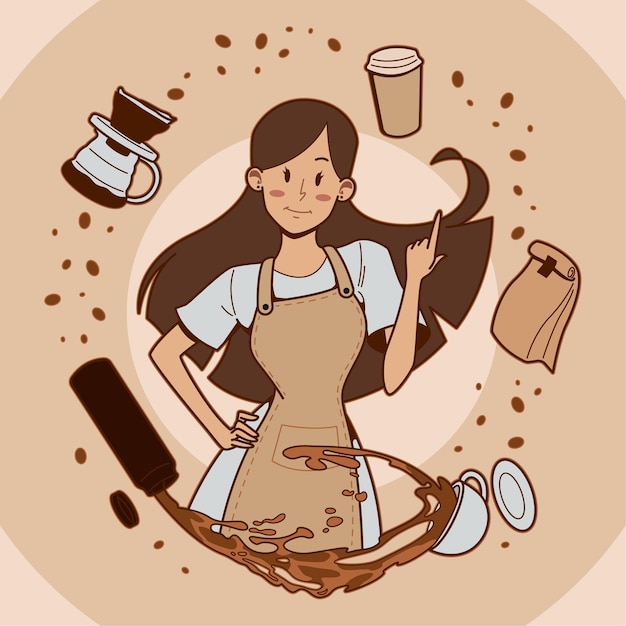 vrouwelijke koffiebarista