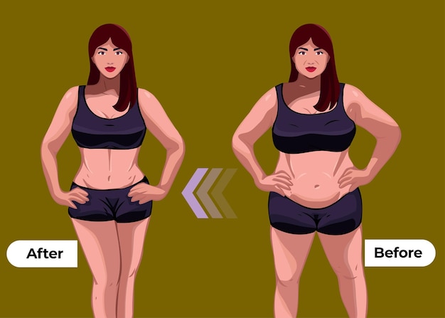 Vrouwelijke lichaamsveranderingen voor en na de fitness show