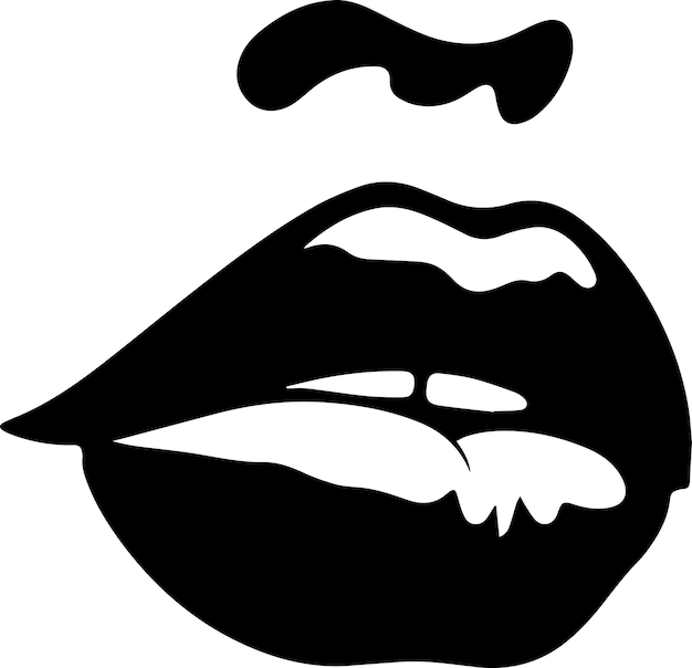 vrouwelijke lip vector silhouet 2